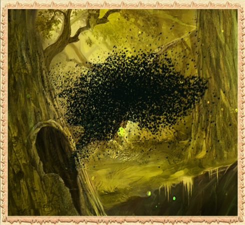 Swarm of wild bees